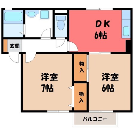 宇都宮駅 バス29分  中丸公園前下車：停歩3分 1階の物件間取画像